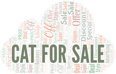 Fototapeta premium Cat For Sale Word Cloud. Wordcloud Made With Text.