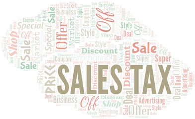 Sales Tax Word Cloud. Wordcloud Made With Text.