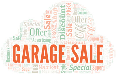 Obraz premium Garage Sale Word Cloud. Wordcloud Made With Text.