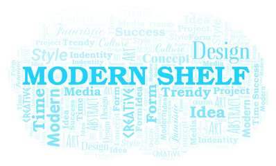 Obraz premium Modern Shelf word cloud. Wordcloud made with text only.