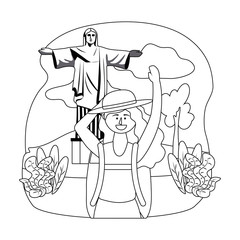 Obraz premium Isolated christ redemeer landmark design