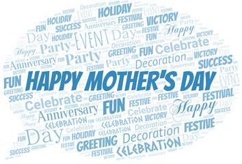 Happy Mother's Day Word Cloud. Wordcloud Made With Text.