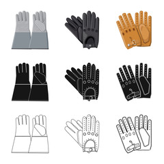 Isolated object of glove and winter icon. Set of glove and equipment stock vector illustration.