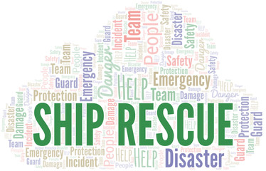 Ship Rescue Word Cloud. Wordcloud Made With Text.