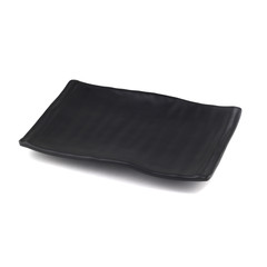 black sushi plate