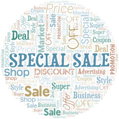 Fototapeta premium Special Sale Word Cloud. Wordcloud Made With Text.