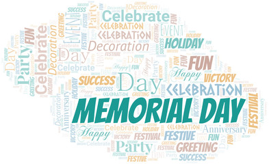 Obraz premium Memorial Day Word Cloud. Wordcloud Made With Text.