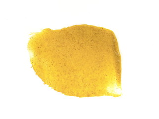 Mustard sauce isolated on white. Hamburger mustard mayonnaise sauce isolated on white. Hot dog mustard sauce.