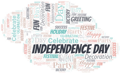 Fototapeta premium Independence Day Word Cloud. Wordcloud Made With Text.