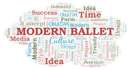 Modern Ballet word cloud. Wordcloud made with text only.