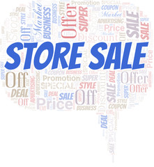 Fototapeta premium Store Sale Word Cloud. Wordcloud Made With Text.