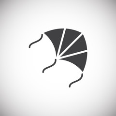 Kite icon on black background for graphic and web design. Simple vector sign. Internet concept symbol for website button or mobile app.