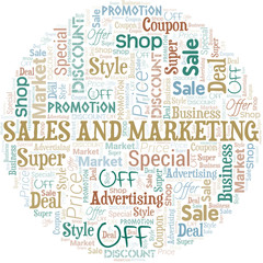Obraz premium Sales And Marketing Word Cloud. Wordcloud Made With Text.