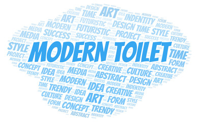 Fototapeta premium Modern Toilet word cloud. Wordcloud made with text only.