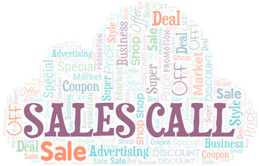 Fototapeta premium Sales Call Word Cloud. Wordcloud Made With Text.