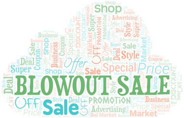 Blowout Sale Word Cloud. Wordcloud Made With Text.