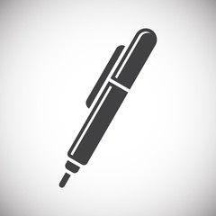 Writing related icon on background for graphic and web design. Simple illustration. Internet concept symbol for website button or mobile app.