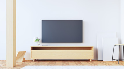 tv in living room / 3d rendering 