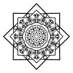 Abstract mandala graphic design decorative elements isolated on white color background   for abstract concepts
