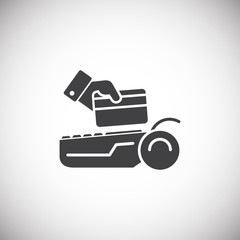 Pos terminal icon on background for graphic and web design. Simple illustration. Internet concept symbol for website button or mobile app.