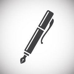 Writing related icon on background for graphic and web design. Simple illustration. Internet concept symbol for website button or mobile app.
