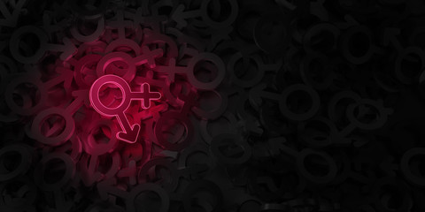 Concept art on the theme of transgender 3D illustration