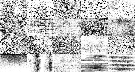 Obraz premium Vector Set Grunge Design Elements. Black And White Noise. Overlay Grainy Texture. Illustration, Eps 10.