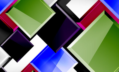 Bright colorful square shape blocks geometrical background