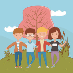 Girl and Boys Friendship design