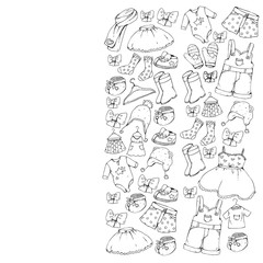 Children clothes. Background for babies, kids patterns.