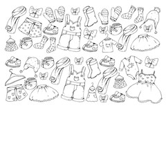 Children clothes. Background for babies, kids patterns.