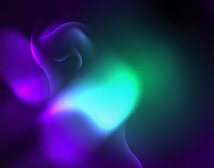 Shiny metallic neon waves vector design