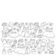 Children clothes. Background for babies, kids patterns.