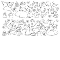 Obraz premium Children clothes. Background for babies, kids patterns.