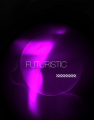 Shiny neon geometric waves template
