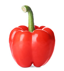 Ripe red pepper on white background