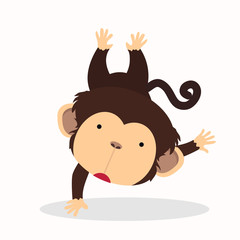 Cute little monkey cartoon character