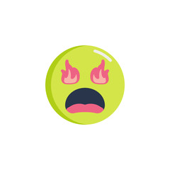 Angry devil face emoji flat icon, Emoticon Face With Fire-Eyes vector sign, colorful pictogram isolated on white. Symbol, logo illustration. Flat style design