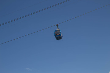 Funicular Cable Railway. Cable car transporting people