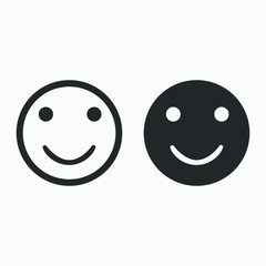 Fototapeta premium Smile Icon on grey background.