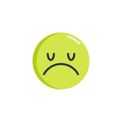 Unhappy face emoji flat icon, Sad face emoticon vector sign, colorful pictogram isolated on white. Symbol, logo illustration. Flat style design