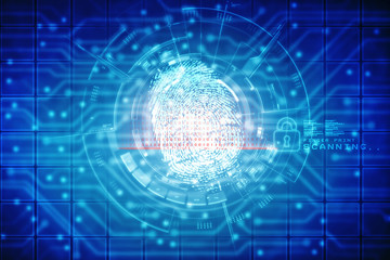 Fingerprint Scanning Technology Concept 2d Illustration