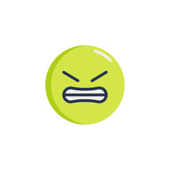 Angry Face emoticon flat icon, Grimacing Face emoji vector sign, colorful pictogram isolated on white. Symbol, logo illustration. Flat style design