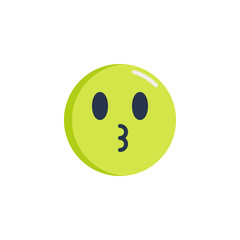 Face Blowing a Kiss emoticon flat icon, Kissing face emoji vector sign, colorful pictogram isolated on white. Symbol, logo illustration. Flat style design