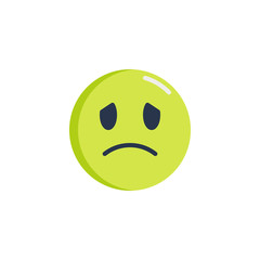 Sad face emoticon flat icon, Unhappy face emoji vector sign, colorful pictogram isolated on white. Symbol, logo illustration. Flat style design