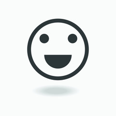Smile Icon on grey background.