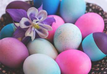 Obraz na płótnie Canvas Easter pastel eggs