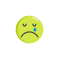 Crying face emoticon flat icon, Sadness, unhappy, depression vector sign, Sad face emoji colorful pictogram isolated on white. Symbol, logo illustration. Flat style design