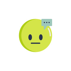 Thinking emoji face flat icon, Emoticon with speech bubble vector sign, colorful pictogram isolated on white. Symbol, logo illustration. Flat style design