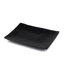 black ceramic plate salad bowl
